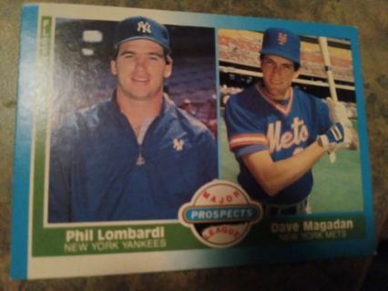 1987 FLEER PROSPECTS LOMBARDI YANKEES/ MAGADAN METS BASEBALL CARD# 648