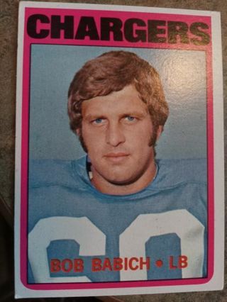 1972 TOPPS BOB BABICH SAN DIEGO CHARGERS FOOTBALL CARD# 89