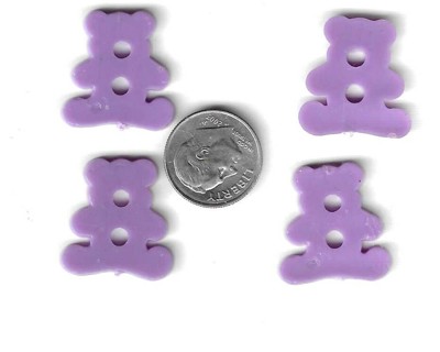 Teddy Bear Buttons - Purple - 5