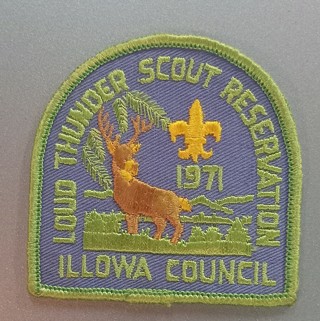 1971 Loud Thunder Scout Reservation, Illowa Council,  boy scout,  scouts bsa patch 