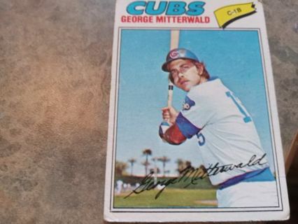 1977 TOPPS GEORGE MITTERWALD CHICAGO CUBS BASEBALL CARD# 124