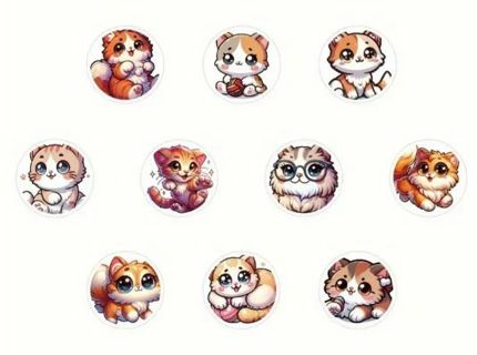 ➡️⭕(10) 1" ADORABLE KITTEN STICKERS!! CAT