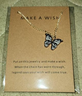 BNIP White Butterfly Necklace