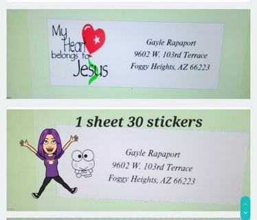 1 sheet address stickers