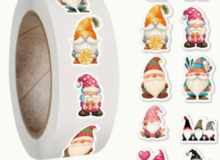 100 Assorted Gnome Christmas Stickers