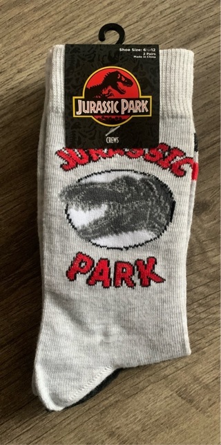 Jurassic Park Design Men’s Socks Size 6.5-12 NEW