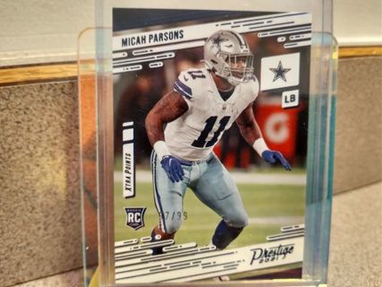 2021 CHRONICLES PRESTIGE MICAH PARSONS ROOKIE RC XTRA POINTS BLUE 57/99 DALLAS COWBOYS