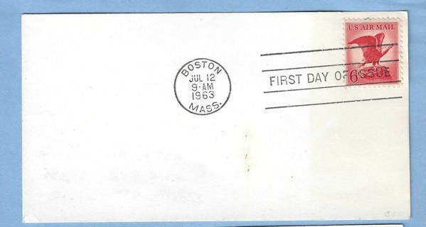 US Airmail - Scott C67 - postcard - Boston, MA 1963 (L1)