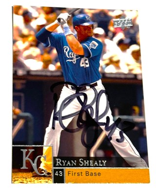 Autographed Ryan Shealy 2009 Upper Deck Kansas City Royals