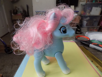 7 inch tall sky blue My Little Pony light pink mane & tail