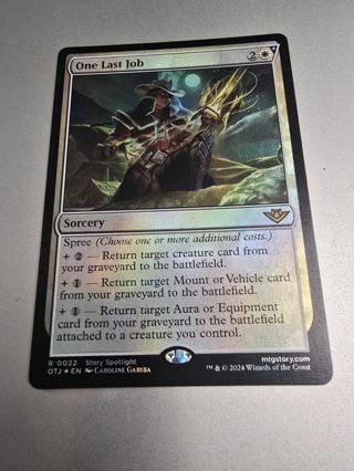 Magic the gathering mtg One Last Job foil card Outlaws Thunder Junction