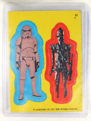 1980 STAR WARS STORMTROOPER EMPIRE STRIKES BACK STICKER YELLOW #31