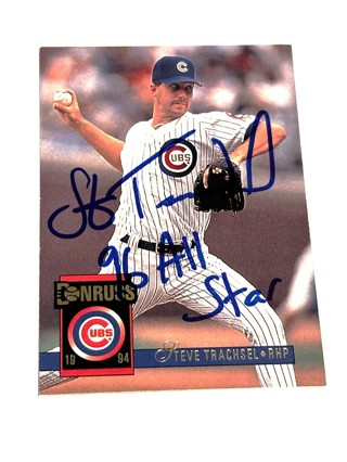 Autographed 1994 Donruss Baseball Card Steve Trachsel Chicago Cubs #636