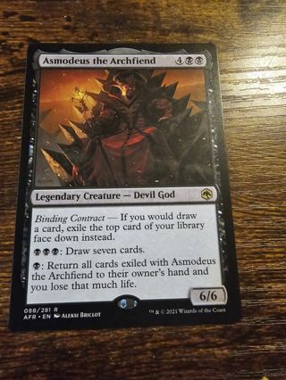 Magic the gathering mtg Asmodeus the archfiend rare card Forgotten Realms