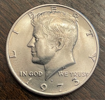 1973 D Kennedy Half Dollar Brilliant Uncirculated 