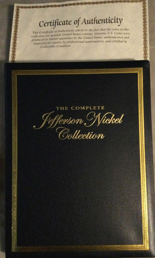THE COMPLETE JEFFERSON NICKEL COLLECTION 78 TOTAL COINS IN ALBUM CASE 1938-2013