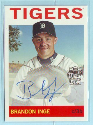 2023 Topps Archives Brandon Inge AUTOGRAPH Baseball Card # 64FF-BI Tigers