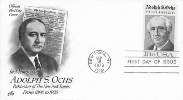 1976 Adolph S. Ochs ArtCraft FDC