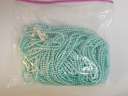 Vintage Turquoise Color Round Luster Finish Beads 3.5mm Made in Japan