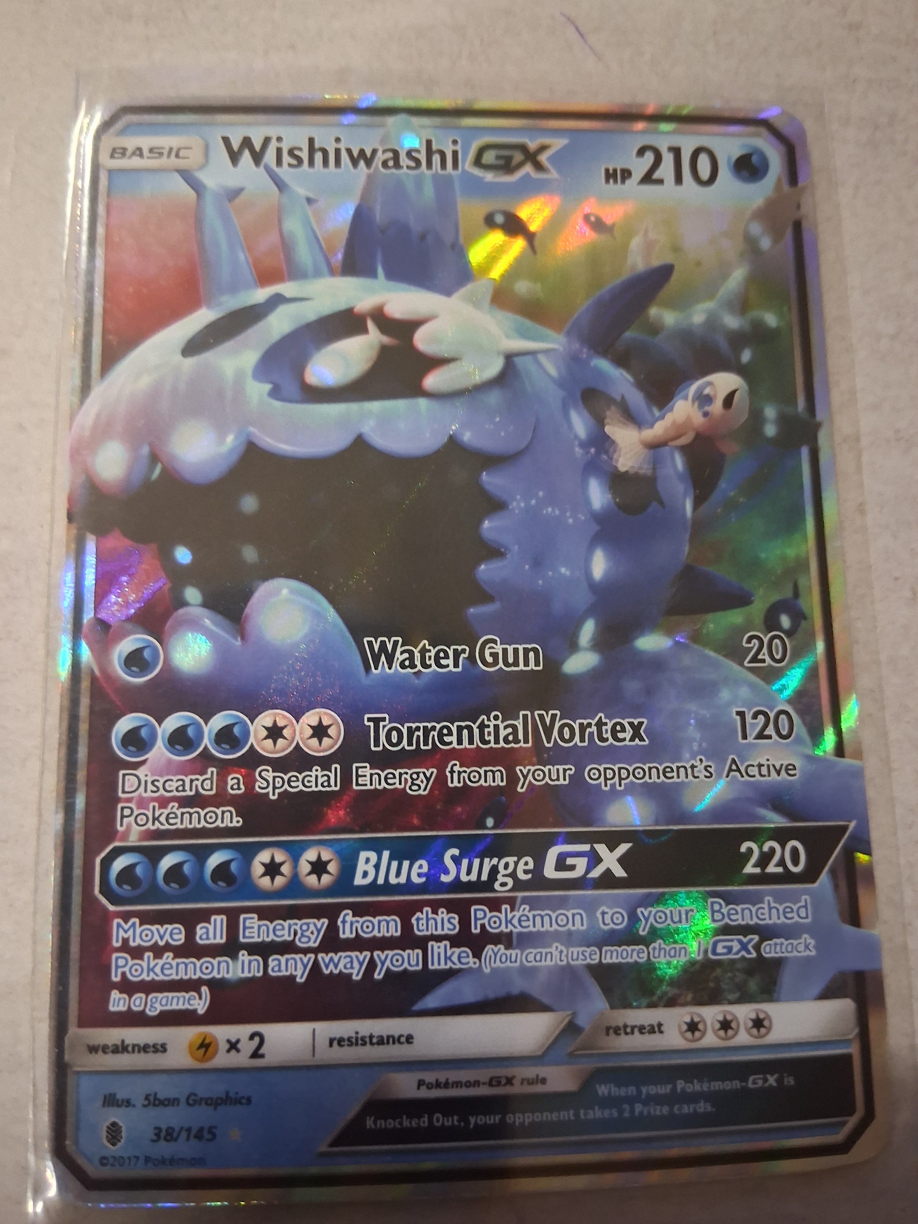 Free: Wishiwashi GX 38/145 Holo Ultra Rare Guardians Rising Pokemon Near Mint