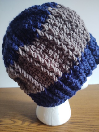 Hand Crocheted Ribbed Hat 