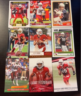 9 Arizona Cardinals football cards 