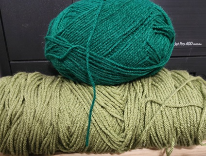 RESERVED - Lot of 2 - Green Yarns - total weight is 8.2 ozs