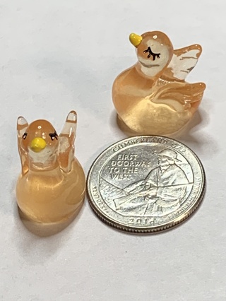 SWANS~#8~ORANGE~SET OF 2 SWANS~GLOW IN THE DARK~FREE SHIPPING!