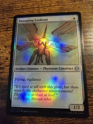 Magic the gathering mtg Swooping Lookout foil card Phyrexia all will be one