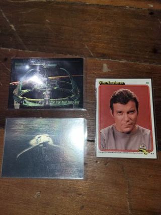 Star Trek trading card lot. 3 cards