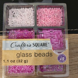 NEW - Crafter's Square - Pink Glass Beads