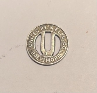 Vintage United Ry. & Elec. Co. Baltimore Fare Token