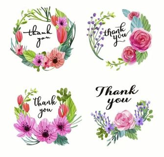 ➡️⭕SPECIAL⭕(32) 1" FLORAL THANK YOU STICKERS!!⭕