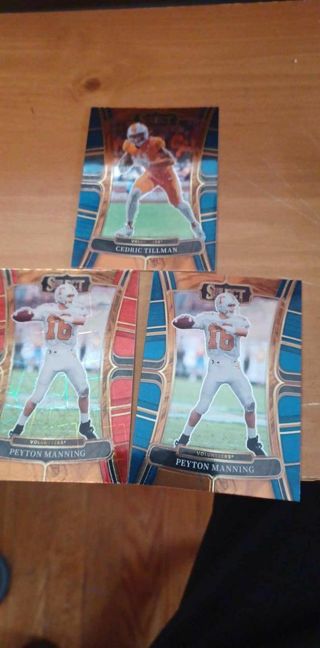 3 select cards 2 Peyton manning 1 Cedric Tillman