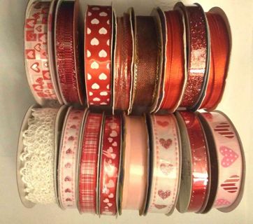 16 Spools of Assorted Ribbon/Lace *FREE SHIPPING WITH GIN!