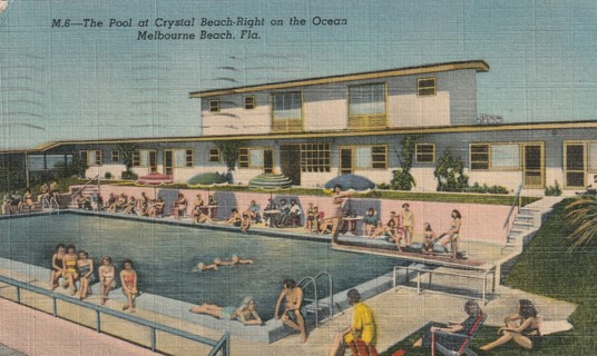 Vintage Used Postcard: 1952 Crystal Beach, Melbourne Beach, FL