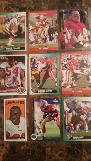 set of 9 49rs football cards free shipping