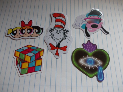 LOT of Stickers (5) Dr. Suess Goofy Powerpuff Girls