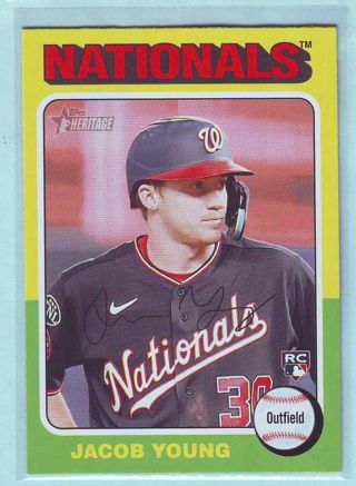 2024 Topps Heritage Jacob Young ROOKIE Baseball Card # 394 Nationals