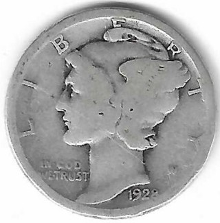 1928 Mercury Dime 90% Silver U.S. 10 Cent Coin