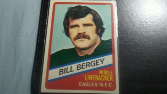 RARE ORIGINAL 1976 TOPPS WONDER BREAD ALL STAR SERIES BILL BERGEY EAGLES FOOTBALL CARD# 17