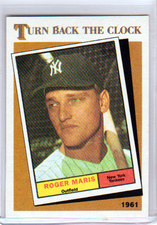 Roger Maris, 1987 Topps Turn Back the Clock Card #405, New York Yankees, (L4