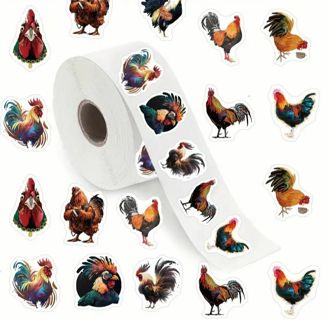 ➡️⭕(10) 1" ROOSTER STICKERS!! (SET 3 of 3)⭕