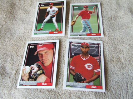 1992 Cincinnati Reds Topps Card Lot of 4 