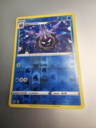 Pokemon Cloyster reverse holo rare card 041/202