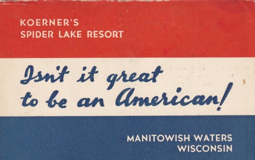 Vintage Used Postcard: b: Koerner's Spider Lake Resort, WI