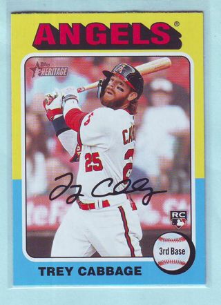 2024 Topps Heritage Trey Cabbage ROOKIE Baseball Card # 109 Angels