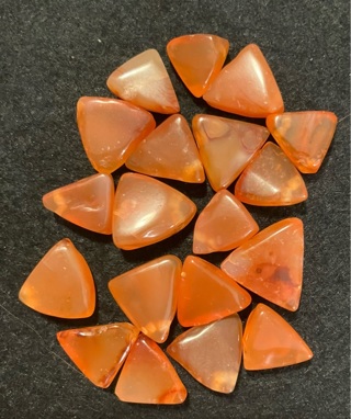 20 Carnelian Triangle Beads