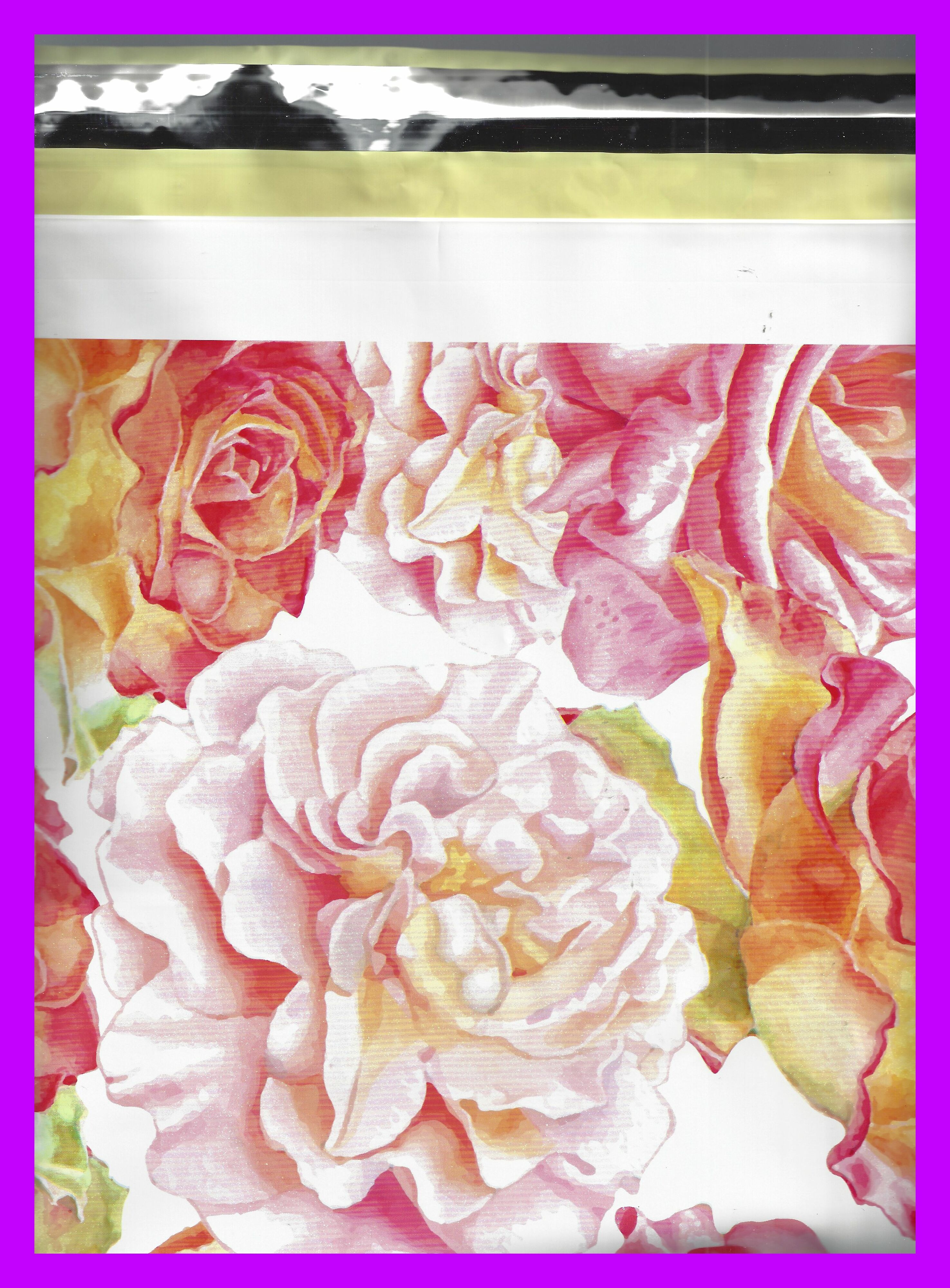 Free: Pastel Roses MAILER Watercolor Poly Bags Self Adhesive 10 x 13 Inch Designer Envelope, 10, Bags