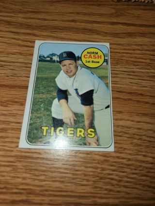 1969 Topps Baseball Norm Cash #80 Detroit Tigers, EX condition, Free Shipping!